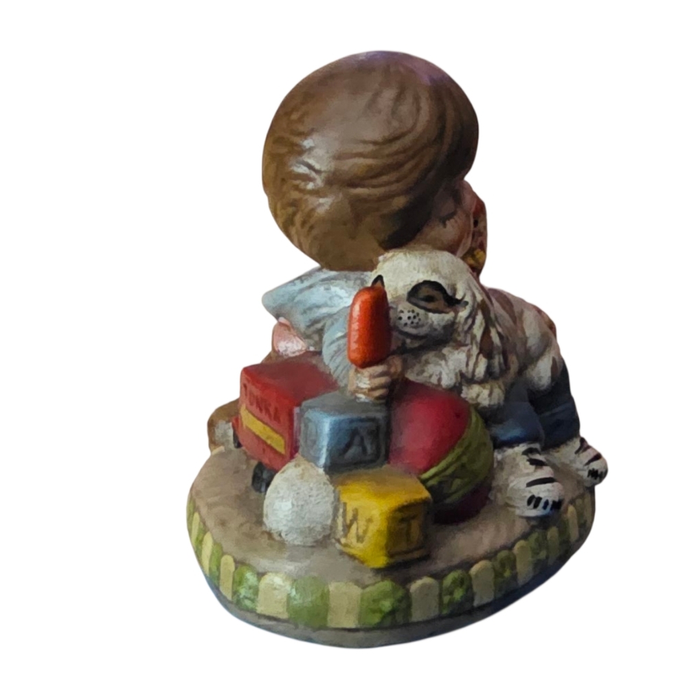 Vintage 1973 Ceramichrome Inc. Hand-Painted Boy Dog Clown Bear Statue USA Made - Picture 4 of 13